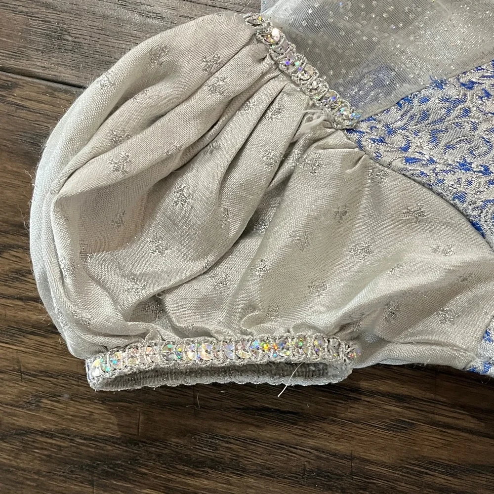 Disney Princess Blue, Silver, and  Cream Kids Costume Dress - Picture 4 of 6